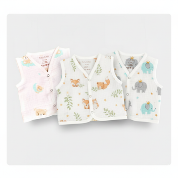 New Born Organic Muslin Cotton Jhubla | GOTS certified | Pack of 3