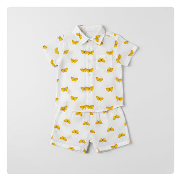 Butterfly Print Cord Set Organic Muslin Cotton | Baby Boy | 12-18M